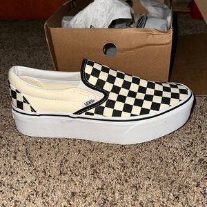 Platform checkered vans